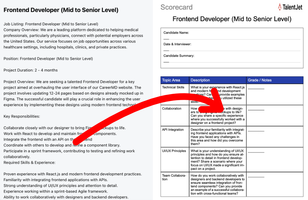 AI-powered structured hiring process interface